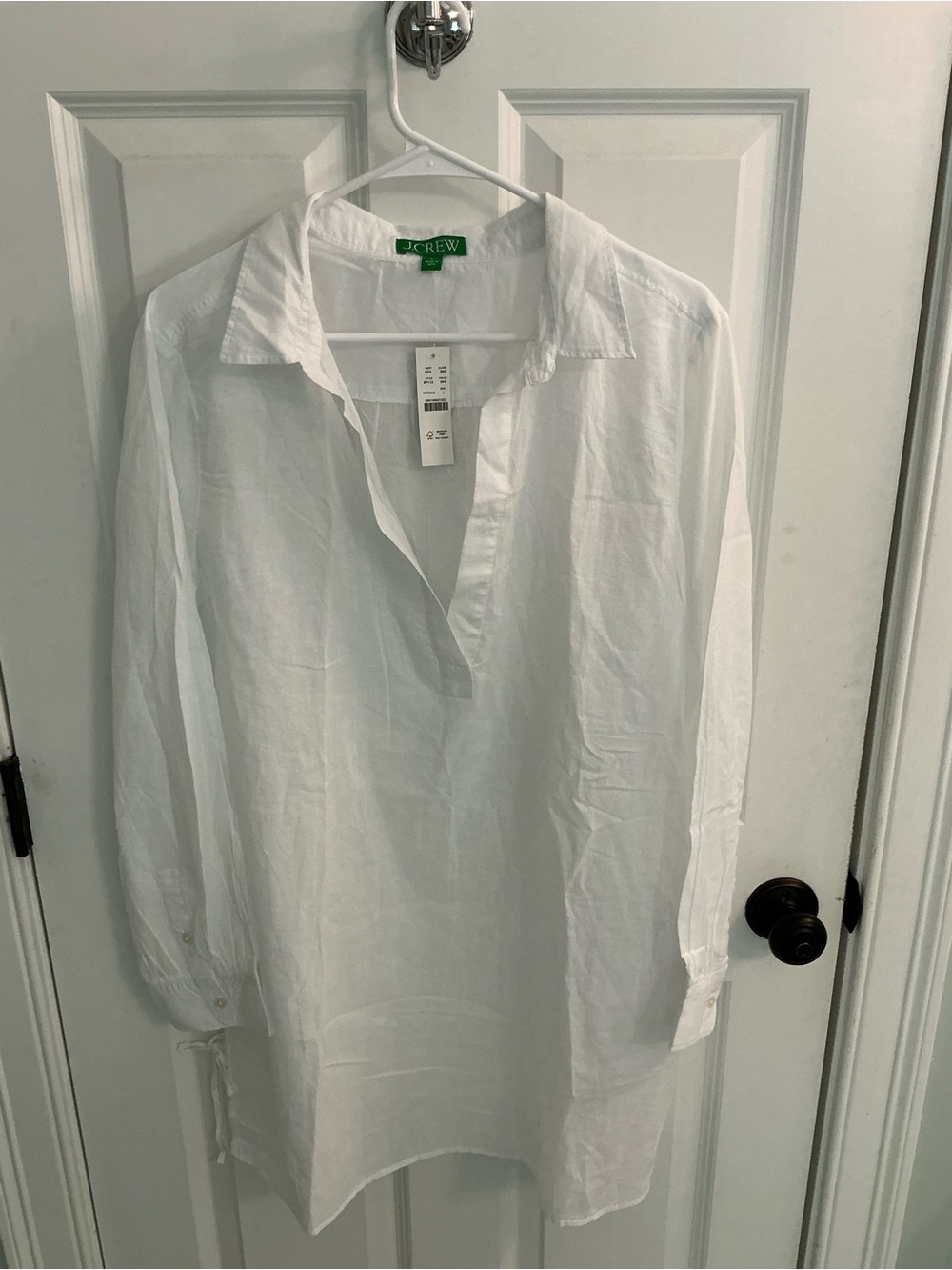 NWT J. Crew Cotton voile tunic cover-up with side ties sz large - Picture 2 of 7